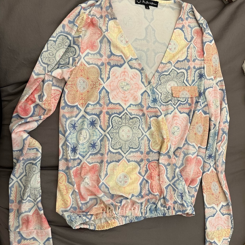 Free People Multicolor Patterned Blouse - image 1